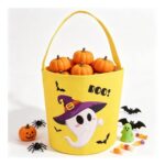 VEYLIN Halloween Ghost Candy Bucket Tote Bag