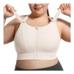 VFUS High-Impact Sports Bra with Adjustable Zip Front Plus-Size