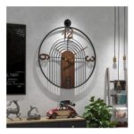 VIVIFLYSE Walnut Dial Wall Clock, Wood & Metal Frame, Silent