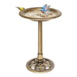 VIVOHOME Bird Bath Garden Polyresin Copper 715050cm