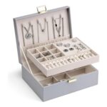 VLANDO Jewellery Box, 2-Layer Organiser with Removable Tray