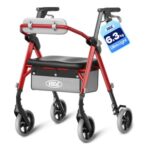 VOCIC Z12 Ultralight Rollator Walker with Seat, 6.3kg, Adjustable