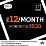 VOXI Sim Card Deal – Unlimited Texts and Calls 75GB Data for £12 per Month – Sold by YoungMobile / FBA