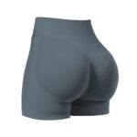 VOYJOY Womens Scrunch Butt Shorts Seamless Biker, Stormy Grey, S