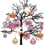 Valery Madelyn 40pcs 5-10cm Halloween Decorations,Pink & Orange