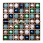 Valery Madelyn 49-Piece Christmas Tree Ornaments, 3cm, Silver-Blue Shatterproof