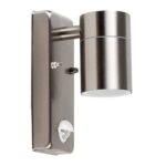 ValueLights Barrow Silver Outdoor Wall Downlight with PIR Motion Sensor
