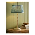 ValueLights Bobble Cream Table Lamp with Leaf Pleated Shade