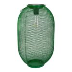 ValueLights Dark Green Solar Powered Metal Mesh Basket Garden Lantern
