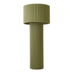 ValueLights Lenny Moss Green Ribbed Fabric LED Floor Lamp