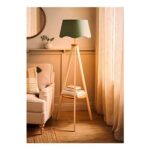 ValueLights Morrigan Shelf Floor Lamp – Cream and Sage Green