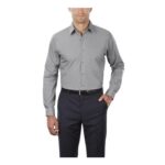 Van Heusen Mens Big Tall Poplin Dress Shirt, Grey Stone