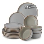 Vancasso Reno Stoneware Dinner Set for 6 – 18 Pieces – Grey Speckled