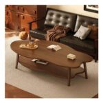 Ventryn Brown 2-Layer Coffee Table with Storage Shelf