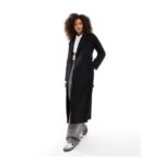 Vero Moda Belted Maxi Coat in Black