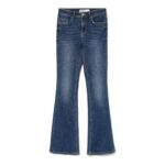 Vero Moda VMFlash Flared Jeans, Dark Denim, XS/30L UK