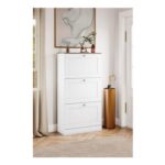 Vida Designs 3 Drawer Shoe Cabinet Flip down Shoe Storage Organizer