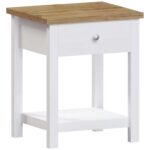Vida Designs Arlington 1 Drawer Side Table (White)