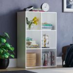 Vida Designs Durham Cube Bookcase Storage Organiser Living Room Bookshelf Home Office Furniture (6 Cube, White)