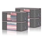 Vieshful Clothes Storage Bags 4 Pack – 35L Grey