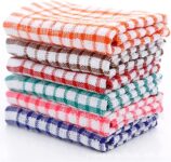 Vintage Kitchen Terry Tea Towels, 100% Cotton Pack of 3 Quick Drying Machine Washable Dish Cleaning, Hand Cloths