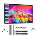 Visulapex 100-Inch Wrinkle-Free Projector Screen with Stand, Portable