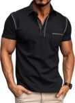 Volemo Mens Polo Shirts Short Sleeve Cotton T Shirt with Pocket