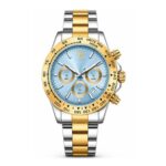 Von Breyer Tempest Swiss Chronograph Watch – Blue Dial, Two Tone, 44mm