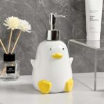WAIT FLY Cute Duck Ceramic Soap Dispenser