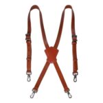WELKINLAND Top-Grain Buffalo Leather Suspenders, Adjustable, Hook Buckle
