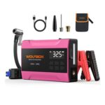 WOLFBOX 2000A Jump Starter with Air Compressor Pink