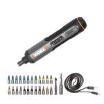 WORX WX240 3.6V (4V MAX) Mini Electric Screwdriver with 3-Gear Torque, 5Nm Power, 24pc Screwdriver Bits
