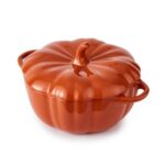 Wade Orange Pumpkin Casserole Dish with Smooth Glaze, Stoneware