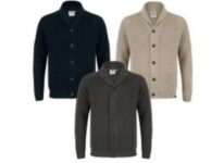 Waffle Knit Shawl Neck Wool Blend Cardigans with code (3 colours available)