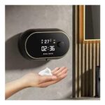Wall-Mounted Automatic Soap Dispenser with Display, Black & Gold