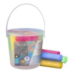 Westcott Pavement Chalk: 20 Colorful Pieces in Transport Bucket