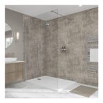 Wetwall Elite Tongue and Groove Modern Concrete Shower Wall Panel 2420 X 600mm