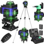 Weytoll Laser Level, 4D 16 Lines, 3 Self-Leveling Machine USB Rechargeable Lithium Battery Leveling Tool, Cross Line Laser with 1.2M 3-Heights Adjustable Tripod Stand, Wall Mount, Remote Control