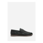 Wheres That from Colby Black Weave Slip on Loafers 7