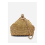 Wheres That from Lore Gold Diamante Pouch Bag with Chain Detail Handle