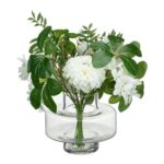 White Floral Arrangement in Glass Vase