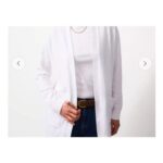 White Longline Pocket Detail Cardigan