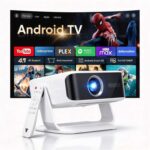 Wielio Smart Projector Built-in Apps Android 14 Native 1080p WiFi 6 Bluetooth 5.3 450 ANSI – With Voucher – Sold by HuaQian Tech / FBA