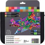 Winsor & Newton Mixed Marker In Wallet, Mixed Marker, Set of 24
