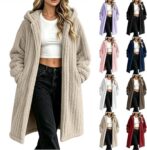 Winter Jacket Women Teddy Fleece Jackets Warm Hoodies Long Fuzzy Coats