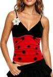 Women Polka Dot Ladybug Shirt Striped Bee Top Halloween Costume