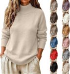 Womens Jumpers Cosy Long Sleeve Knitted Turtleneck Jumper