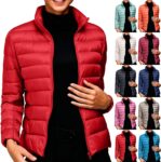 Womens Packable Puffer Jacket Quilted Padded Down Coat Lightweight Jacket