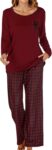 Womens Pajamas Set Long Sleeve Pyjamas Ladies Set Two Piece Loungewear Long Nightwear Sleepshirt