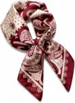 Womens Versatile Silk Neck Scarf, Retro Printed Silk Scarf, 70 70 cm